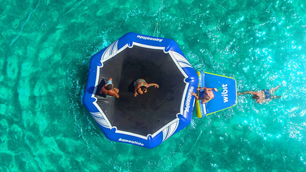 a blue pool of water