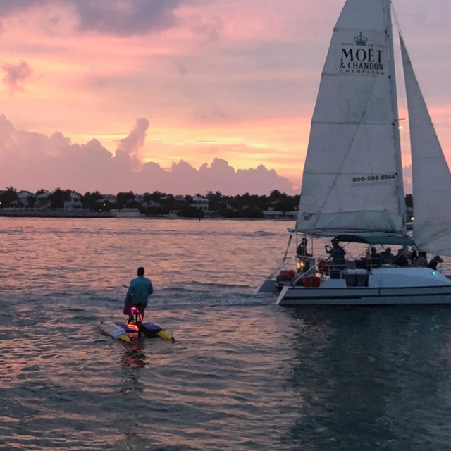 a small boat in a body of water
